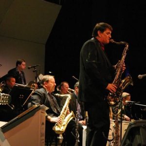 Gordon Goodwin performing with Chuck Owen and the Jazz Surge, Tampa, FL (Matt in the background, bottom right)